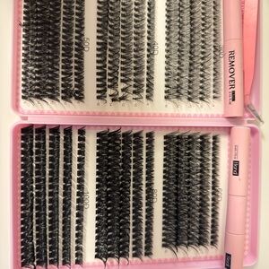 Cluster Lash Extension Trays with Pink Remover Tool